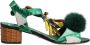 Dolce & Gabbana Groene Sandalen met Kristallen en Bont - Thumbnail 1