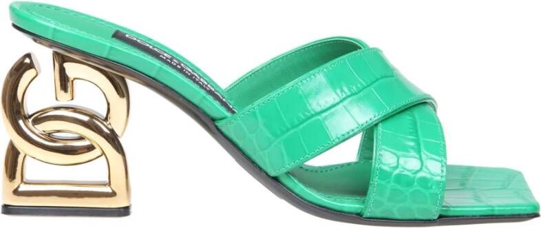 Dolce & Gabbana Groene Sandalen met Krokodillenprint Green Dames