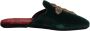 Dolce & Gabbana Groene Velvet Cross Embellished Slippers - Thumbnail 1