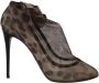 Dolce & Gabbana Prachtige Luipaardpatroon Lange Sokken Pumps Hakken Brown Dames - Thumbnail 8