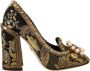 Dolce & Gabbana Gouden Kristal Vierkante Neus Brokaat Pumps Multicolor Dames - Thumbnail 1