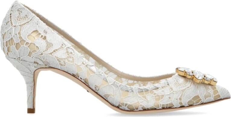 Dolce & Gabbana Kristalversierde Kant Hakken White Dames