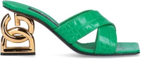Dolce & Gabbana Chunky Sneakers Zerba Verde Leer Green Dames