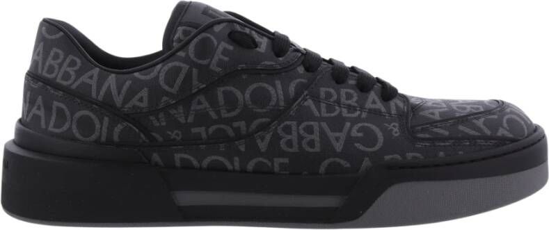 Dolce & Gabbana Zwarte Sneakers Aw22 Leren Rubberen Zool Black Heren