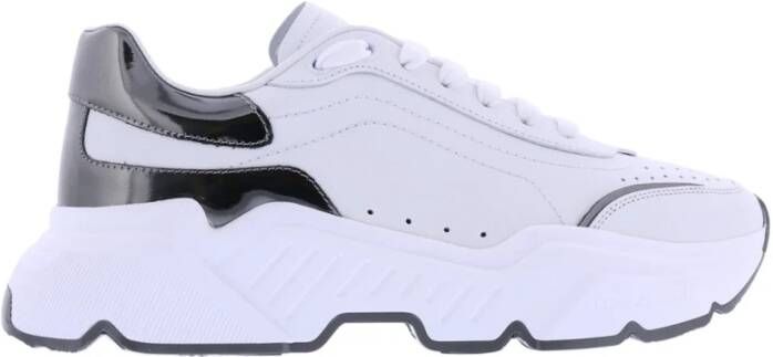 Dolce & Gabbana Witte Sneakers Lichtgewicht Ronde Neus Vetersluiting White Heren