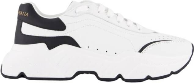 Dolce & Gabbana Witte Sneakers Lichtgewicht Ronde Neus Vetersluiting White Heren