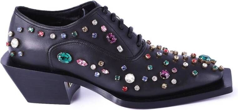 Dolce & Gabbana Heren Laced Jewels Strass Schoen Black Heren