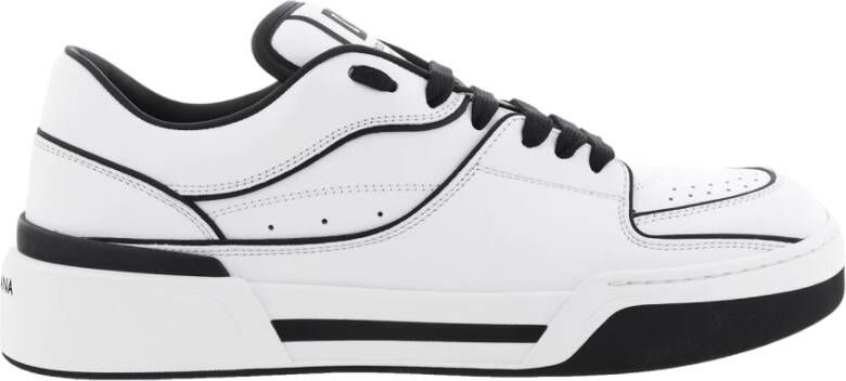 Dolce & Gabbana Nieuwe Roma Sneakers Leer Zwart Wit White Heren