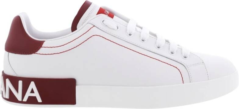 Dolce & Gabbana Heren Portofino Sneaker Wit Rood White Heren