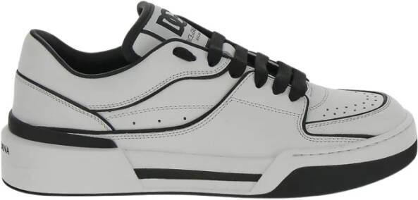 Dolce & Gabbana Nieuwe Roma Sneakers Leer Zwart Wit White Heren