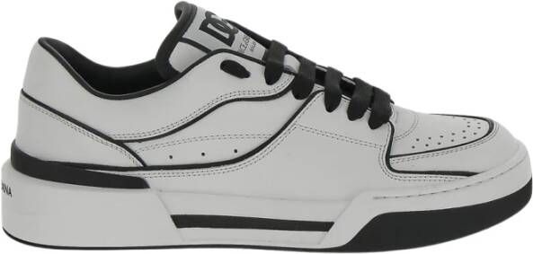 Dolce & Gabbana Nieuwe Roma Sneakers Leer Zwart Wit White Heren