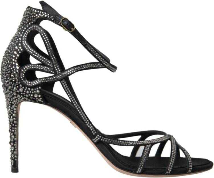 Dolce & Gabbana Prachtige Rhinestone Stiletto Sandalen Black Dames