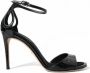 Dolce & Gabbana Zwarte Leren Hoge Hak Sandalen Black Dames - Thumbnail 1