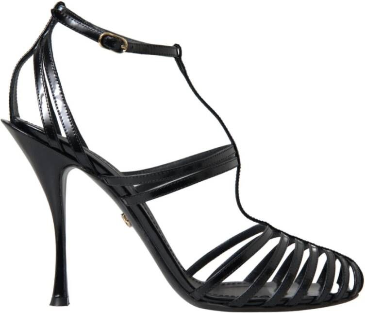 Dolce & Gabbana Zwarte Stiletto Sandalen met Hak Black Dames