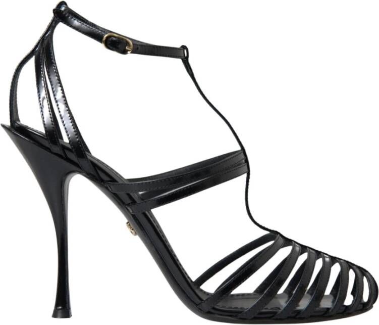 Dolce & Gabbana Zwarte Stiletto Sandalen met Hak Black Dames