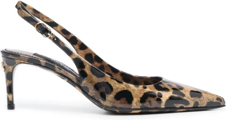 Dolce & Gabbana Animalier bruin kalfsleren slingback pumps Brown Dames