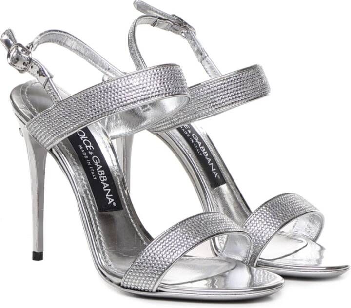 Dolce & Gabbana Kim 'Keira' Kristal Hak Sandalen Gray Dames