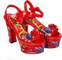 Dolce & Gabbana Rode kalfsleren Siciliaanse karstijl klomp Multicolor Dames - Thumbnail 1