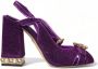 Dolce & Gabbana Paarse Kristallen Enkelband Sandalen Purple Dames - Thumbnail 10