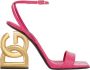 Dolce & Gabbana Stijlvolle Reptiel Hoge Hak Sandalen Pink Dames - Thumbnail 1
