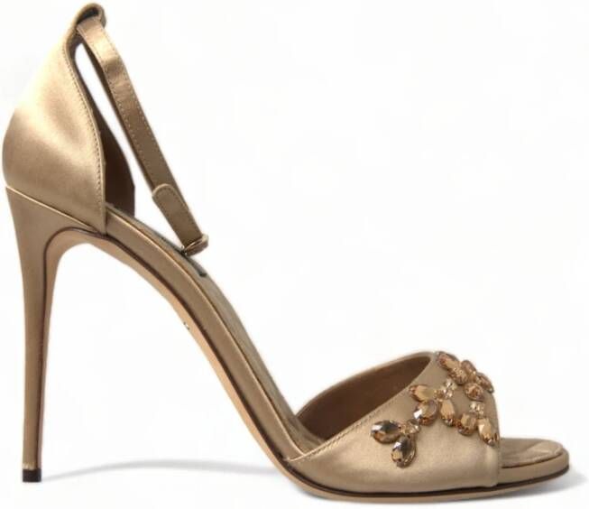 Dolce & Gabbana Kristalversierde Satijnen Avondsandalen