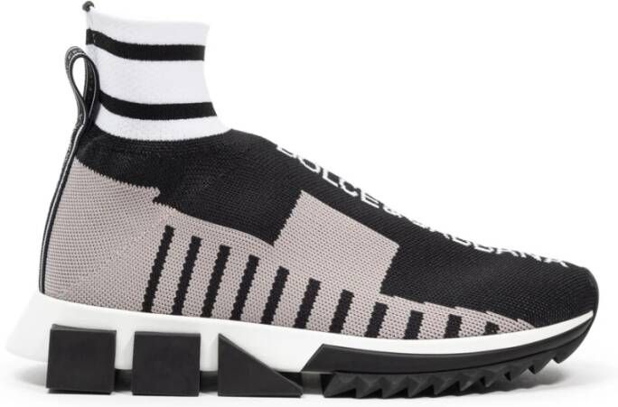 Dolce & Gabbana Hoge Elastische Gebreide Sneakers Multicolor Dames