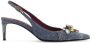 Dolce & Gabbana Indigo Blauwe Denim Kristalversierde Slingback Schoenen Blue Dames - Thumbnail 1