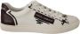 Dolce & Gabbana Italiaanse Casual Leren Sneakers in Wit & Bordeaux - Thumbnail 1