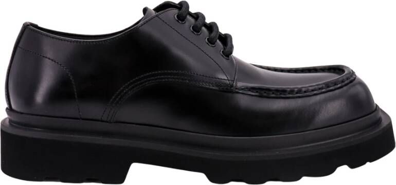 Dolce & Gabbana Italiaanse Leren Veterschoen Black Heren