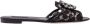 Dolce & Gabbana Black Taormina Lace Crystal Bianca Slides Shoes Zwart Dames - Thumbnail 9