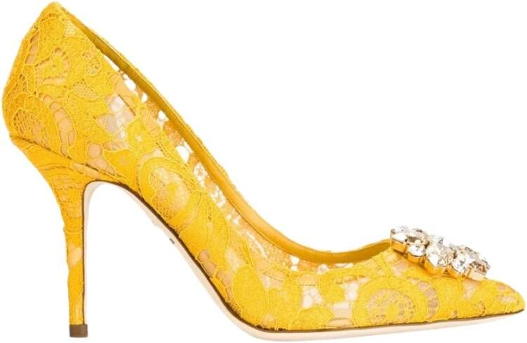 Dolce & Gabbana Kanten hof schoenen Yellow Dames