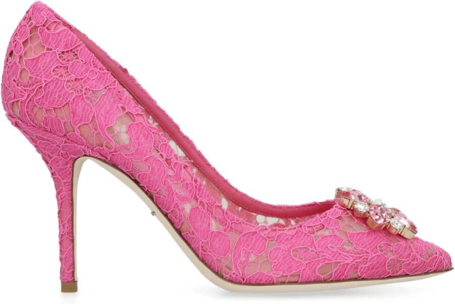 Dolce & Gabbana Kanten pump met Rhinestone Appliqué