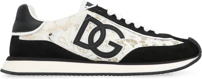Dolce & Gabbana Kanten Sneakers met Suède Details