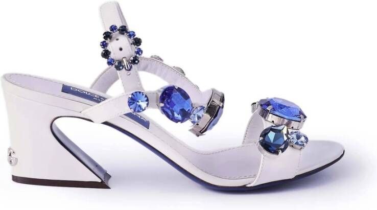 Dolce & Gabbana Keira Patentleren Juweel Sandalen White Dames