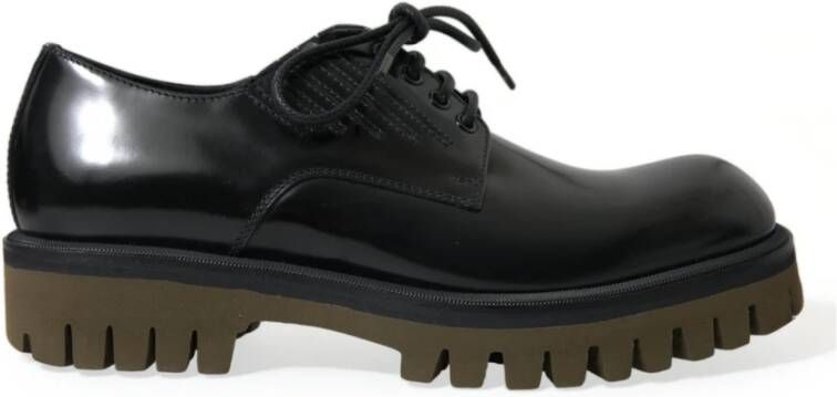 Dolce & Gabbana Klassieke Zwarte Leren Derby Schoenen Black Heren