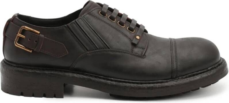 Dolce & Gabbana Klassieke Zwarte Leren Loafers Black Heren