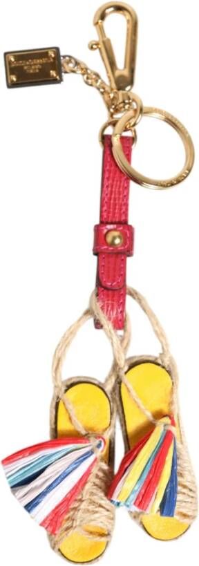 Dolce & Gabbana Kleurrijke Espadrille Stijl Bedel Sleutelhanger