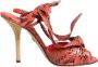 Dolce & Gabbana Koraal Python Leren Hakken Sandalen - Thumbnail 1