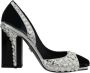 Dolce & Gabbana Zwart Zilver Kristal Dubbel Ontwerp Hoge Hakken Schoenen Multicolor Dames - Thumbnail 18