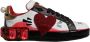 Dolce & Gabbana Kristal Hart Leren Sneakers Wit Rood Multicolor Dames - Thumbnail 9