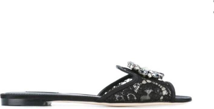Dolce & Gabbana Kristal Kant Sandalen met Broche