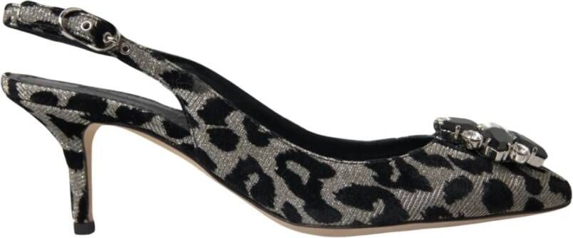 Dolce & Gabbana Kristal Luipaard Slingback Hakken Pumps Multicolor Dames
