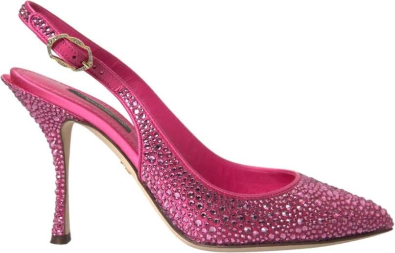 Dolce & Gabbana Kristal Roze Slingback Pumps Schoenen Pink Dames
