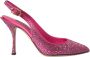 Dolce & Gabbana Roze Kristal Slingback Hakken Sandalen Pink Dames - Thumbnail 19
