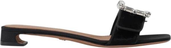 Dolce & Gabbana Kristallen Gesp Velvet Slides Hak Sandalen