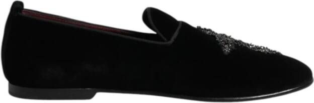 Dolce & Gabbana Kristalversierde fluwelen instapschoenen
