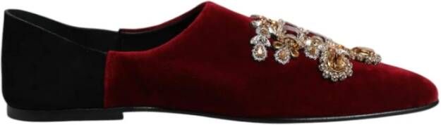 Dolce & Gabbana Kristalversierde fluwelen loafers