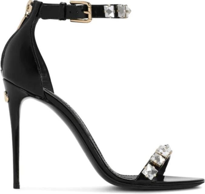 Dolce & Gabbana Kristalversierde hoge hak sandalen Black Dames