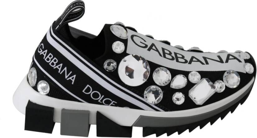 Dolce & Gabbana Kristalversierde Monochrome Sneakers Multicolor Dames