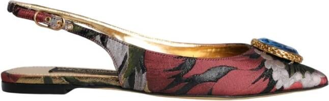 Dolce & Gabbana Kristalversierde Slingback Flats Multicolor Dames